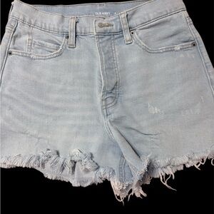 Old Navy Light Wash Frayed Hem Jean Shorts